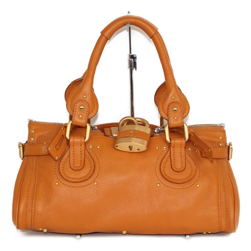 Chloe Baddington brown leather handbag padlock